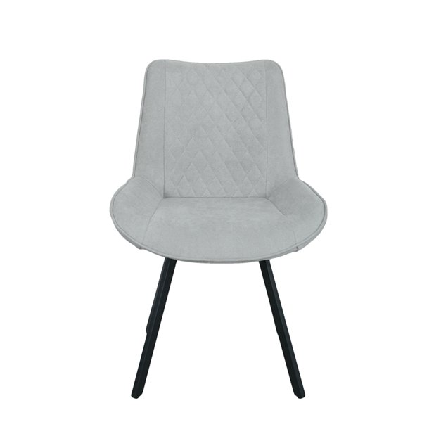 MobX Set of 2 Contemporary Grey Cotton Parsons Chair with Metal Frame