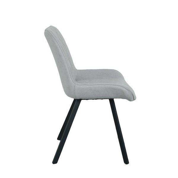 MobX Set of 2 Contemporary Grey Cotton Parsons Chair with Metal Frame