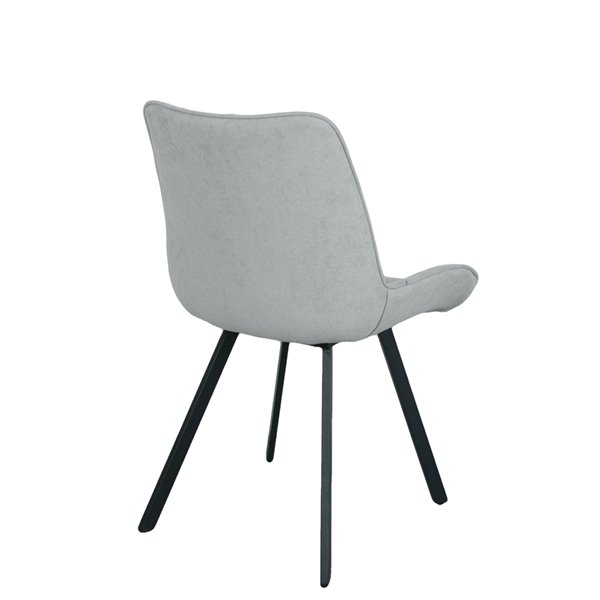 MobX Set of 2 Contemporary Grey Cotton Parsons Chair with Metal Frame