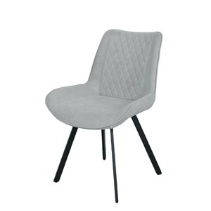 MobX Set of 2 Contemporary Grey Cotton Parsons Chair with Metal Frame