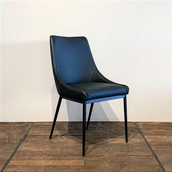 Metal Frame Nh 6309 Bl Rona, Black Leather Parsons Chair