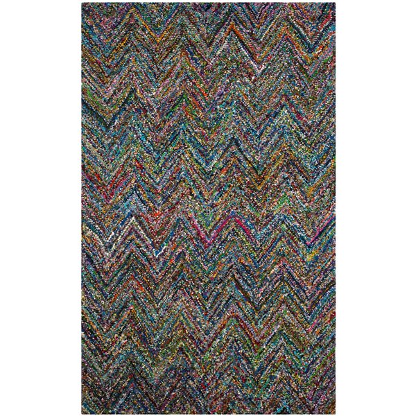 Safavieh Nantucket 2-ft x 3-ft Blue/Multi Rectangular Indoor Handcrafted Throw Rug