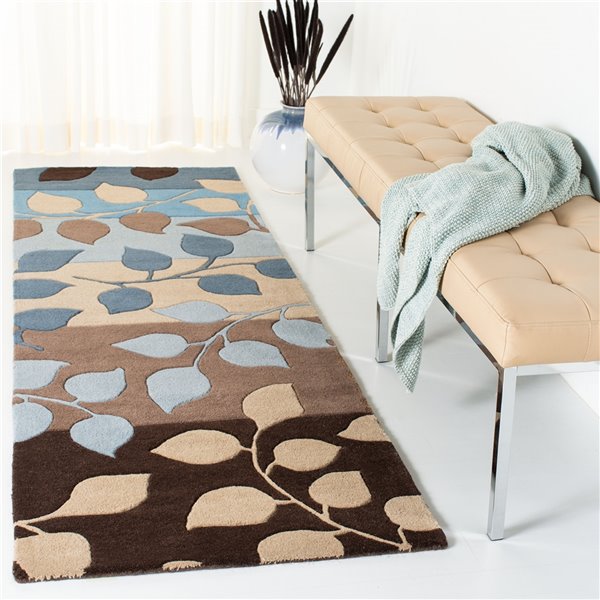 Safavieh Soho 3-ft x 8-ft Brown/Blue Rectangular Indoor Area Rug