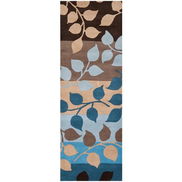 Safavieh Soho 3-ft x 8-ft Brown/Blue Rectangular Indoor Area Rug