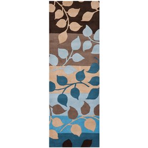 Safavieh Soho 3-ft x 8-ft Brown/Blue Rectangular Indoor Area Rug