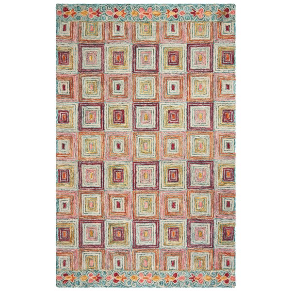 Safavieh Aspen 3-ft x 5-ft Pink/Gold Rectangular Indoor Bohemian/Eclectic Throw Rug