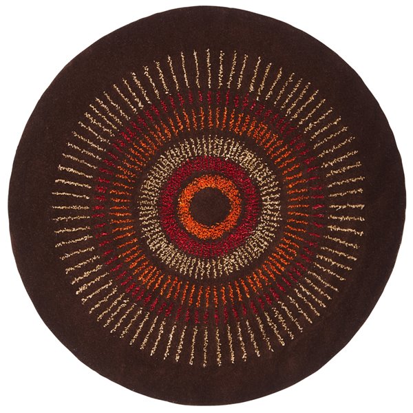 Safavieh Soho 8-ft x 8-ft Brown/Gold Round Indoor Area Rug