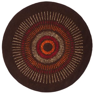 Safavieh Soho 8-ft x 8-ft Brown/Gold Round Indoor Area Rug