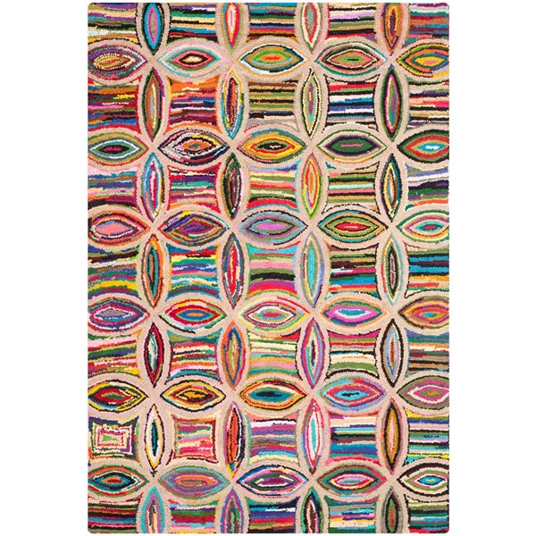 Safavieh Nantucket 4-ft x 6-ft Multi with Cercle Pattern Rectangular Indoor Handcrafted Area rug