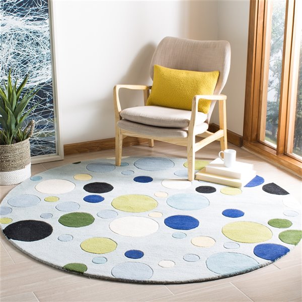 Safavieh Soho 6-ft x 6-ft Round Indoor Blue Area Rug