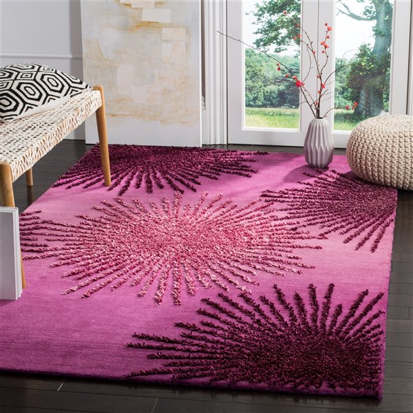 Safavieh Soho 6-ft x 9-ft Purple Rectangular Indoor Handcrafted Area Rug