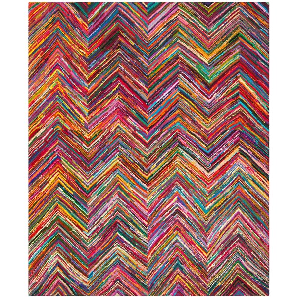 Safavieh Nantucket 9-ft x 12-ft Pink and Multi Indoor Handcrafted ...