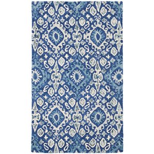 Carpette d'intérieur rectangulaire bleu marine/beige Aspen par Safavieh de style éclectique, 3 pi x 5 pi