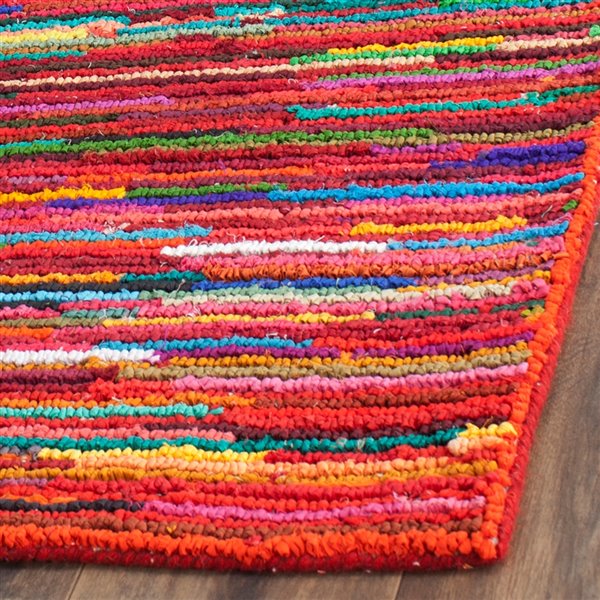 Safavieh Nantucket 6-ft x 9-ft Multi/Pink Rectangular Indoor Handcrafted Area Rug