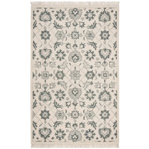 Tapis décoratif d'intérieur rectangulaire vert/gris Aspen par Safavieh de style éclectique, 5 pi x 8 pi