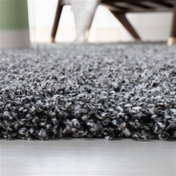 Safavieh Evolution Shag 3-ft x 5-ft Dark Grey Rectangular Indoor Throw Rug