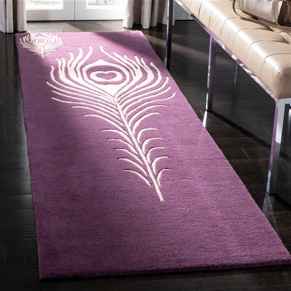 Safavieh Soho 2-ft x 12-ft Purple/Ivory Rectangular Indoor Handcrafted Area Rug