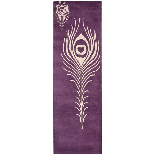 Safavieh Soho 2-ft x 12-ft Purple/Ivory Rectangular Indoor Handcrafted Area Rug