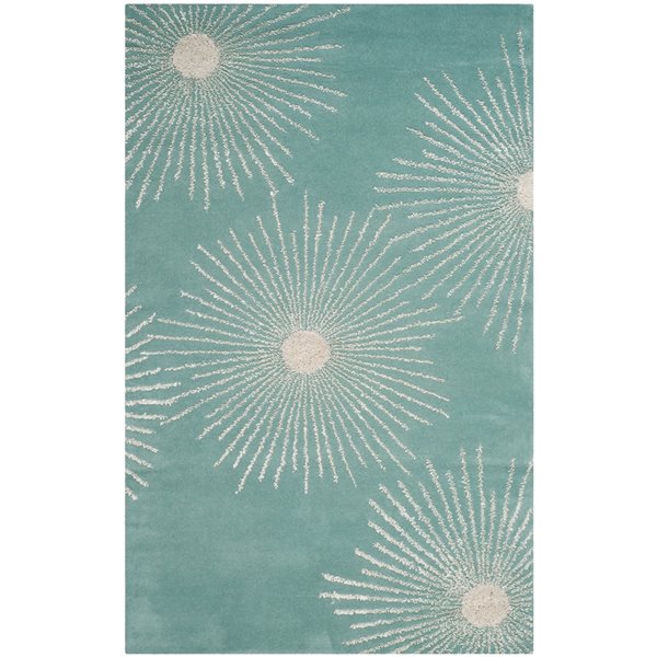 Safavieh Soho 6-ft x 9-ft Light Teal Rectangular Indoor Area Rug