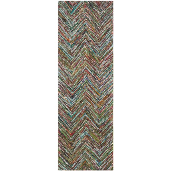 Safavieh Nantucket 2-ft x 7-ft Blue/Multi Rectangular Indoor Handcrafted Runner