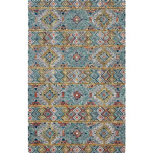 Carpette d'intérieur rectangulaire bleue/or Aspen par Safavieh de style éclectique, 3 pi x 5 pi