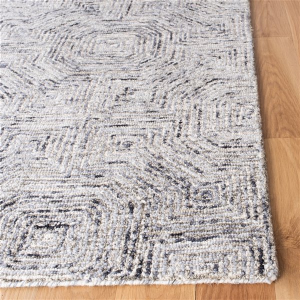 Tapis décoratif d'intérieur rectangulaire gris/beige Aspen par Safavieh de style éclectique, 5 pi x 8 pi