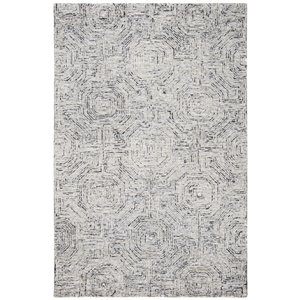 Tapis décoratif d'intérieur rectangulaire gris/beige Aspen par Safavieh de style éclectique, 5 pi x 8 pi