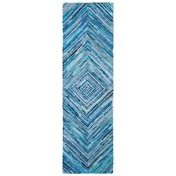 Safavieh Nantucket 2.3-ft x 8-ft Blue Rectangular Indoor Handcrafted Runner