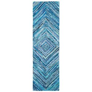 Safavieh Nantucket 2.3-ft x 8-ft Blue Rectangular Indoor Handcrafted Runner