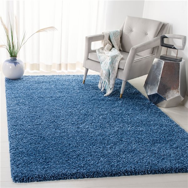 Safavieh Evolution Shag 5-ft x 8-ft Blue Rectangular Indoor Area Rug