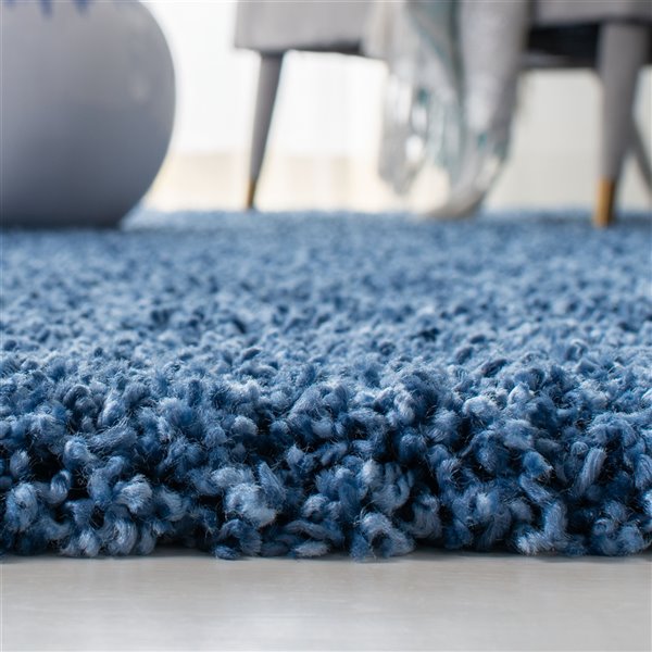 Safavieh Evolution Shag 5-ft x 8-ft Blue Rectangular Indoor Area Rug