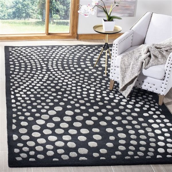 Safavieh Soho 3-ft x 4-ft Dark Grey Rectangular Indoor Handcrafted Area Rug