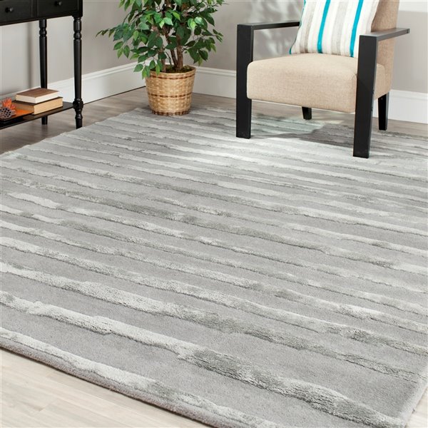 Safavieh Soho 8-ft x 10-ft Grey Rectangular Indoor Handcrafted Area Rug