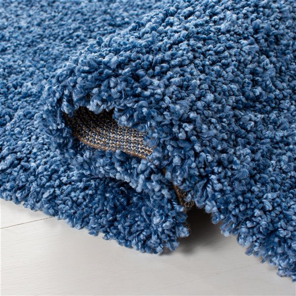 Safavieh Evolution Shag 3-ft x 5-ft Blue Rectangular Indoor Throw Rug