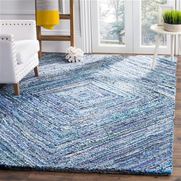 Safavieh Nantucket 4-ft x 6-ft Rectangular Indoor Handcrafted Area rug in Blue