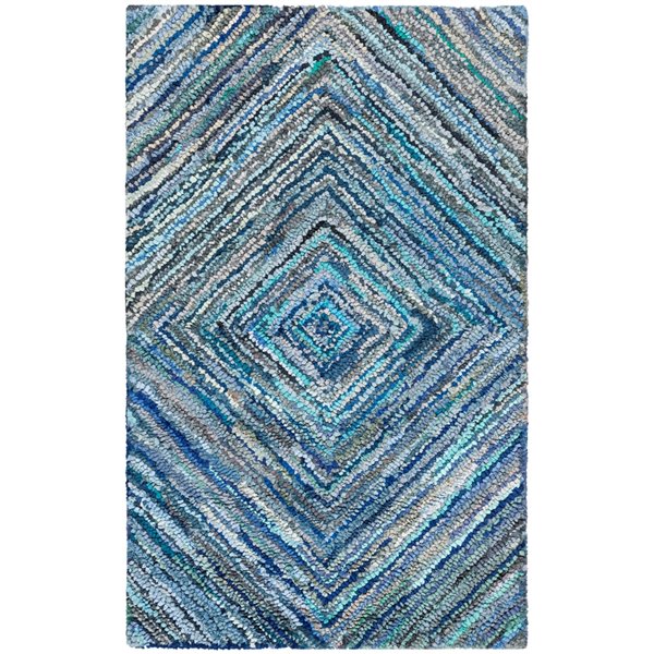 Safavieh Nantucket 4-ft x 6-ft Rectangular Indoor Handcrafted Area rug in Blue