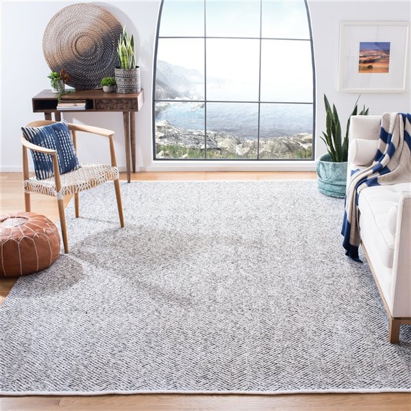 Safavieh Nantucket 9-ft x 12-ft Charcoal Rectangular Indoor Handcrafted Area Rug