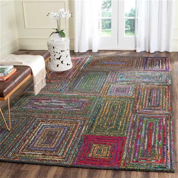 Safavieh Nantucket 4-ft x 4-ft Charcoal Square Indoor Area Rug