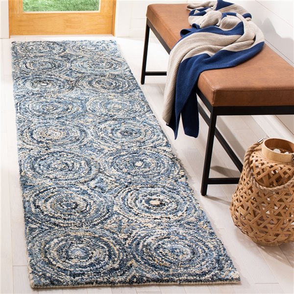 Safavieh Nantucket 2ft x 8ft Blue Rectangular Indoor/Handcrafted