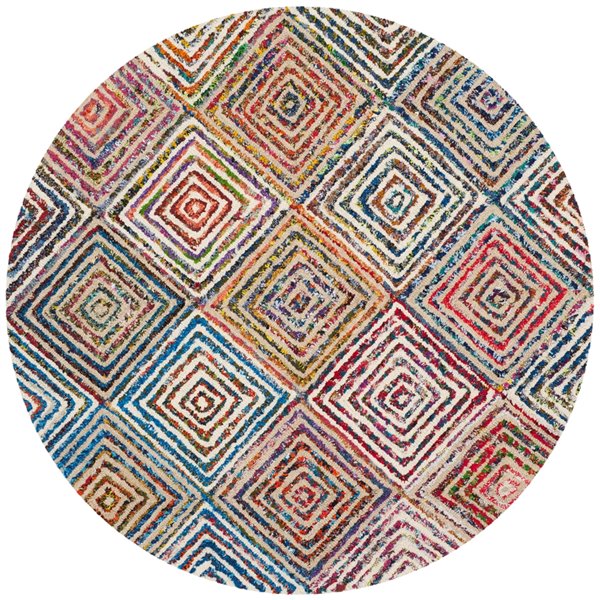 Safavieh Nantucket 4-ft x 4-ft Creme Round Indoor Area Rug NAN608A-4R ...