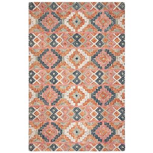 Tapis décoratif d'intérieur rectangulaire orange /fuchsia Aspen par Safavieh de style éclectique, 4 pi x 6 pi