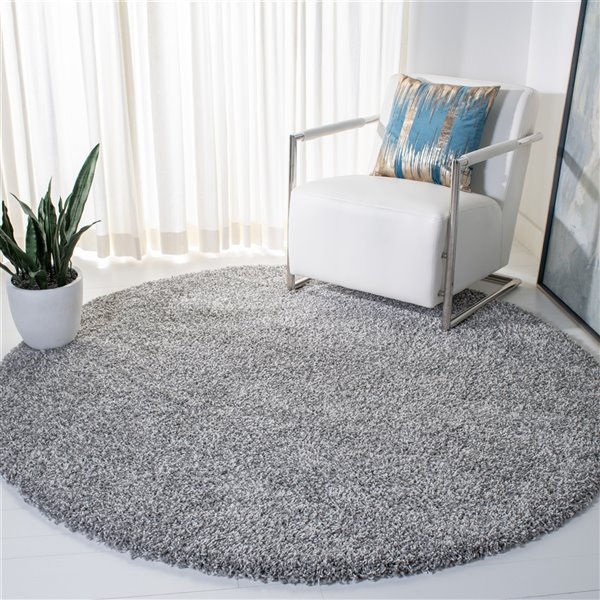 Safavieh Evolution Shag 7-ft x 7-ft Grey Round Indoor Area Rug