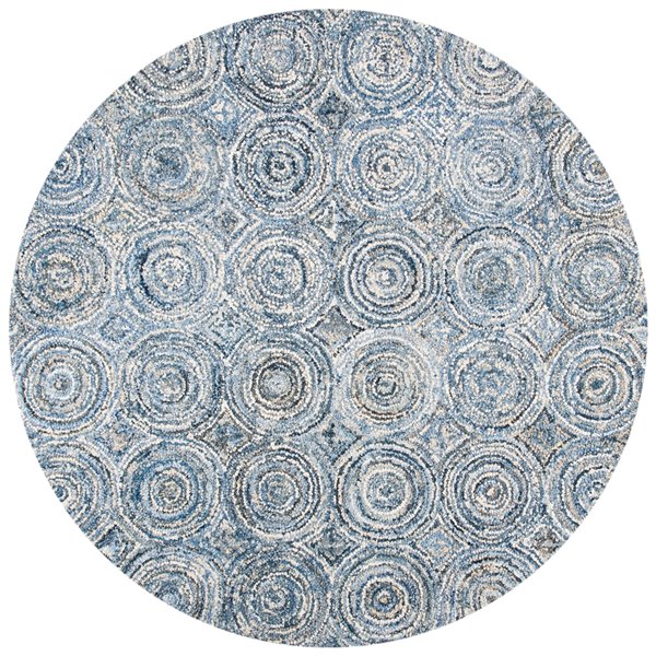 Safavieh Nantucket 6-ft x 6-ft Blue Round Indoor Handcrafted Area Rug