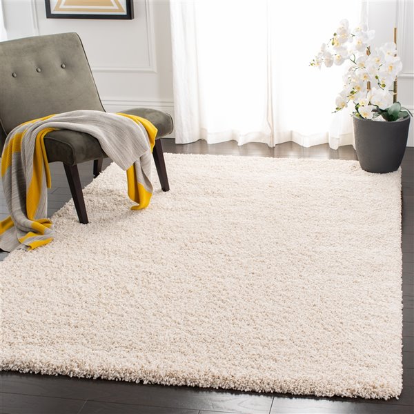 Safavieh Evolution Shag 3-ft x 5-ft Ivory Rectangular Indoor Throw Rug