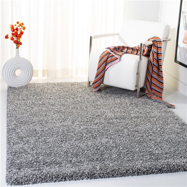 Safavieh Evolution Shag 3-ft x 5-ft Grey Rectangular Indoor Throw Rug