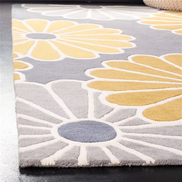 Safavieh Soho 8-ft x 10-ft Grey/Yellow Rectangular Indoor Handcrafted Area Rug