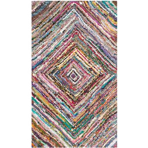 Safavieh Nantucket 2.3-ft x 4-ft Multi Rectangular Handcrafted Throw rug - Indoor