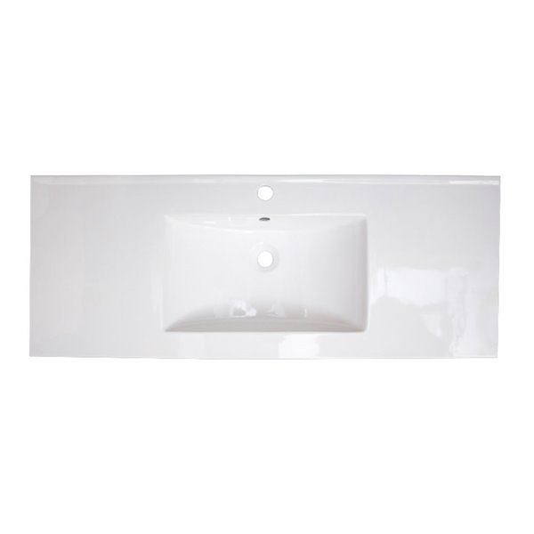American Imaginations Roxy 48-in White Fire Clay Single Sink Rectangular Bathroom Vanity Top with Faucet