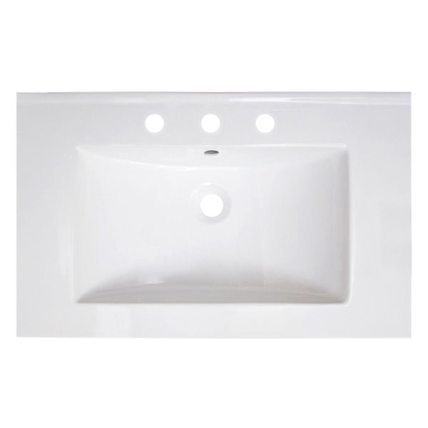 American Imaginations Vee 30-in White Single Sink Bathroom Vanity Top Set with Faucet