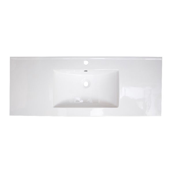 American Imaginations Roxy 48-in White Ceramic Single Sink Rectangular Bathroom Vanity Top